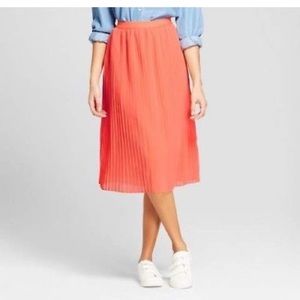 Target coral orange pleated skirt